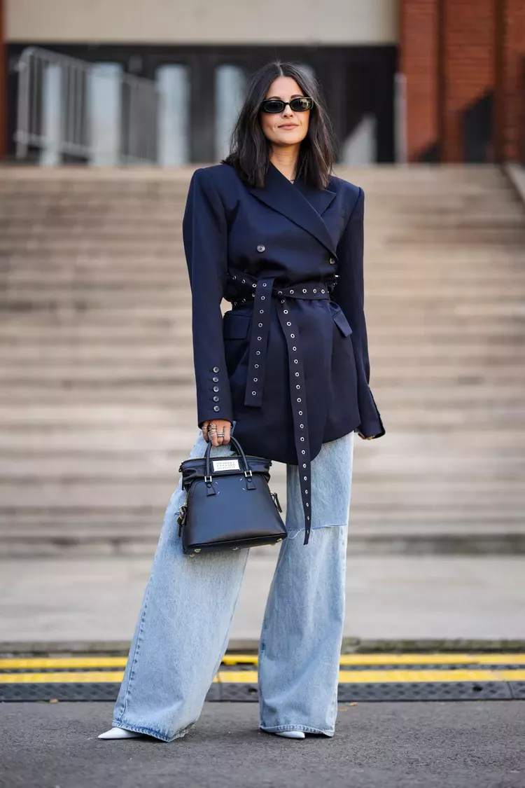 Blazer With Wide-Leg Jeans